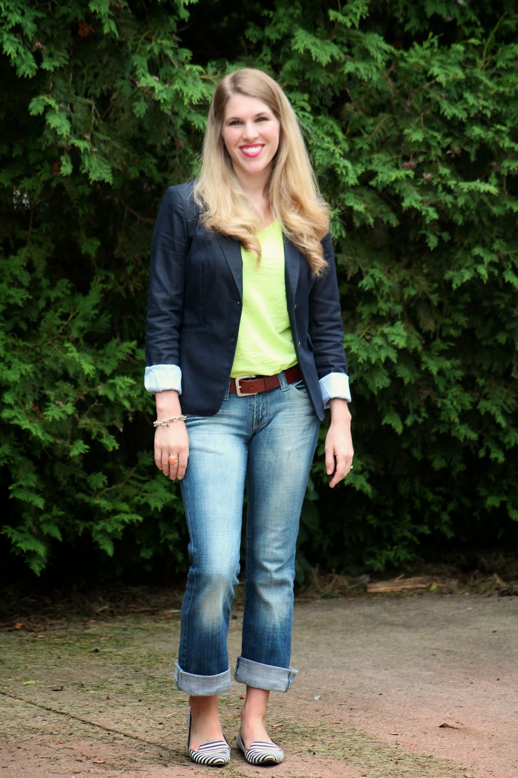 Navy Blazer and Neon