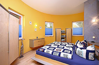 Dormitorios en amarillo y azul - Ideas para decorar dormitorios