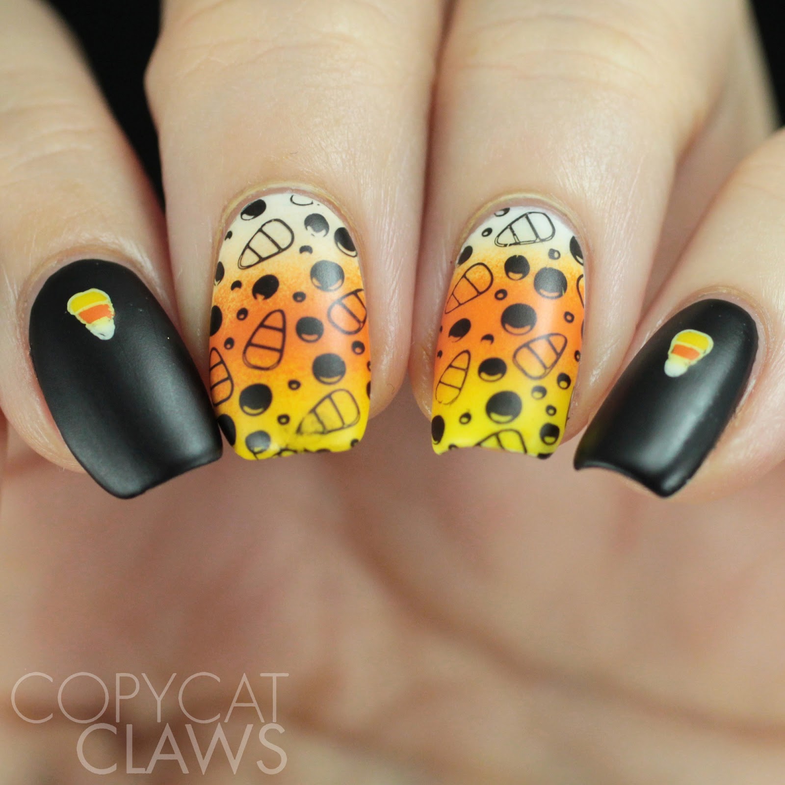 Copycat Claws Candy Corn Halloween Nail Art