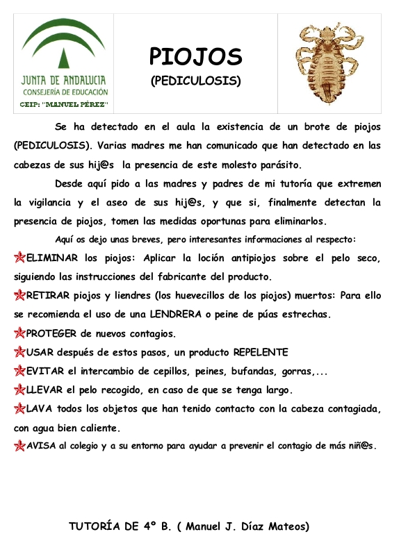 piojos junta de andalucia