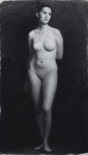 charcoal figure drawing by artist Emilae Belo