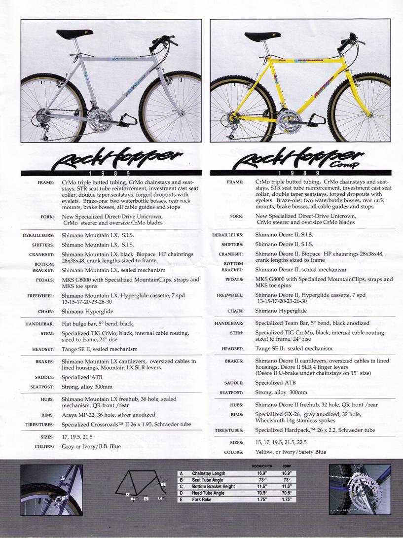 CATALOGUES SPECIALIZED SPECIALIZED 1989