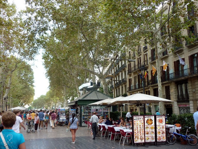 itinerario per il centro di Barcellona, las ramblas