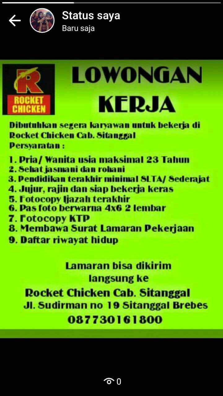 Lowongan Kerja Rocket Chicken