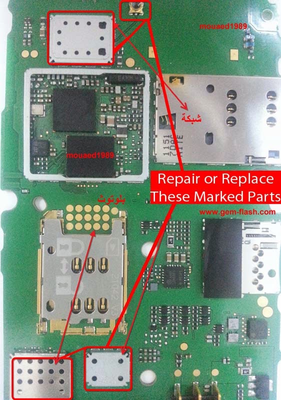 How to Repair Nokia Asha 201, 200 mobile phone Glotur