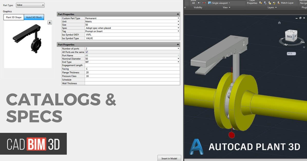 Especificaciones y Catálogos en AutoCAD Plant 3D cadBIM3D