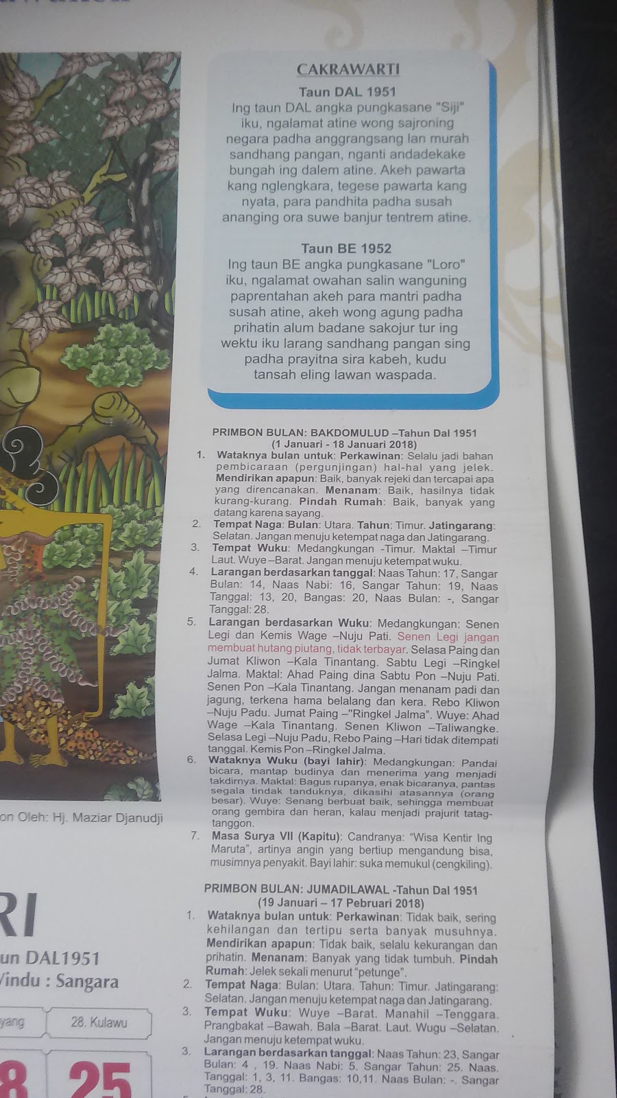 Toko Buku Jagad Ilmu Kalender Jayabaya 2018