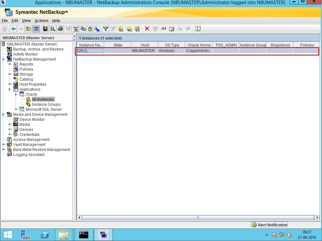 Remote Infrastructure Management Netbackup 7.7.2 Oracle Backup