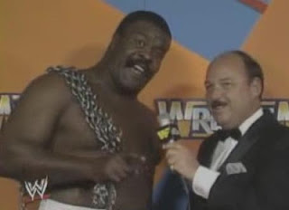 WWF / WWE Wrestlemania 3 Review - The JYD Junkyard Dog has some choice words for 'King' Harley Race