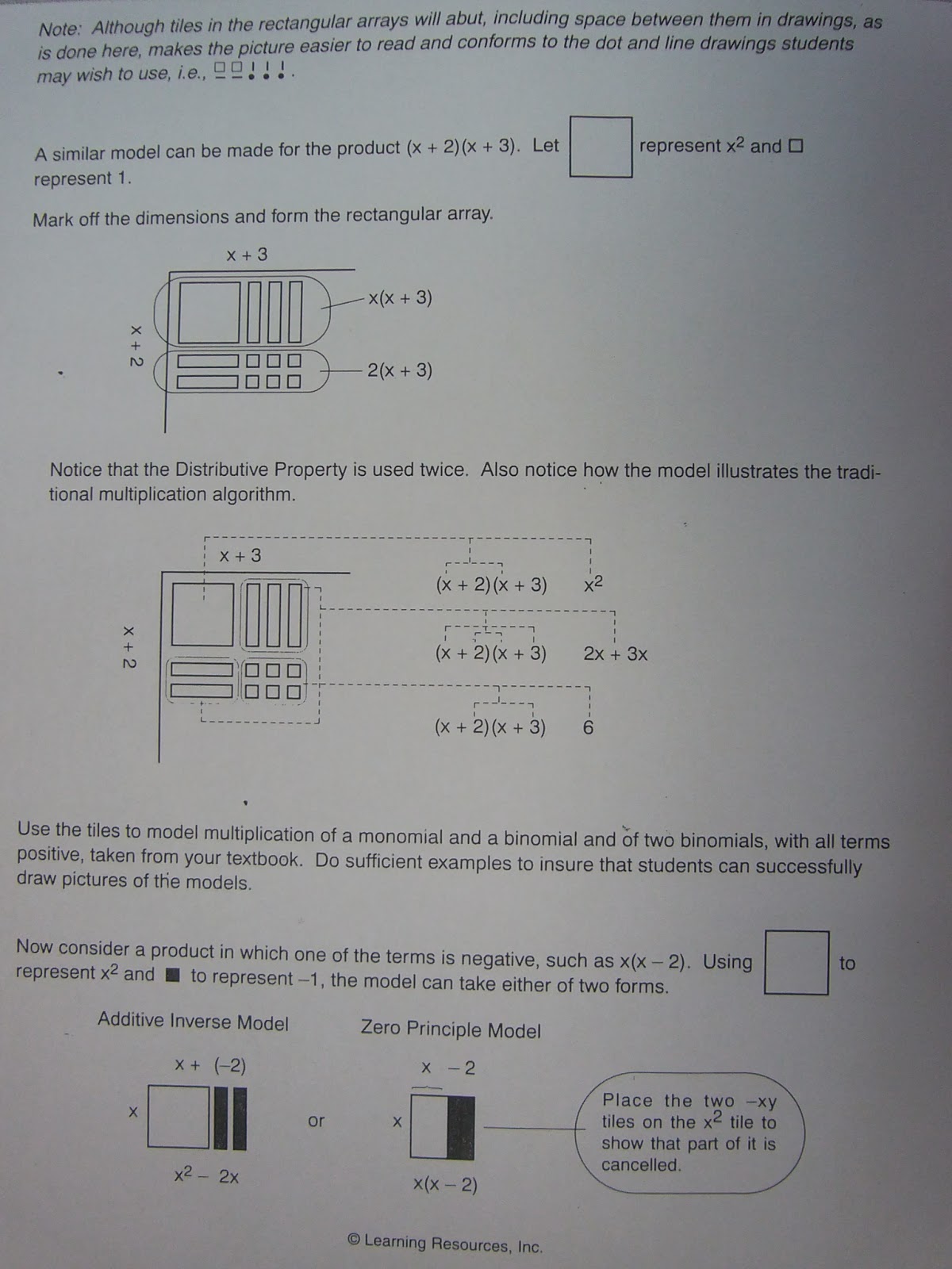 MSL Mathematics Resources: ALGEBRA TILES AND ALGEBRA CARDS
