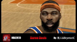 NBA 2K13 Mods Baron Davis Cyber Face