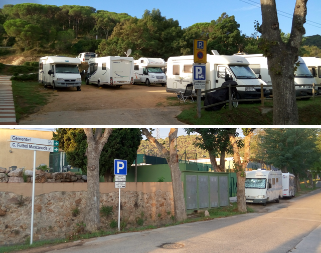 Àrea d'autocaravanes, estacionamernt i pernocta a Sant Feliu de Guíxols