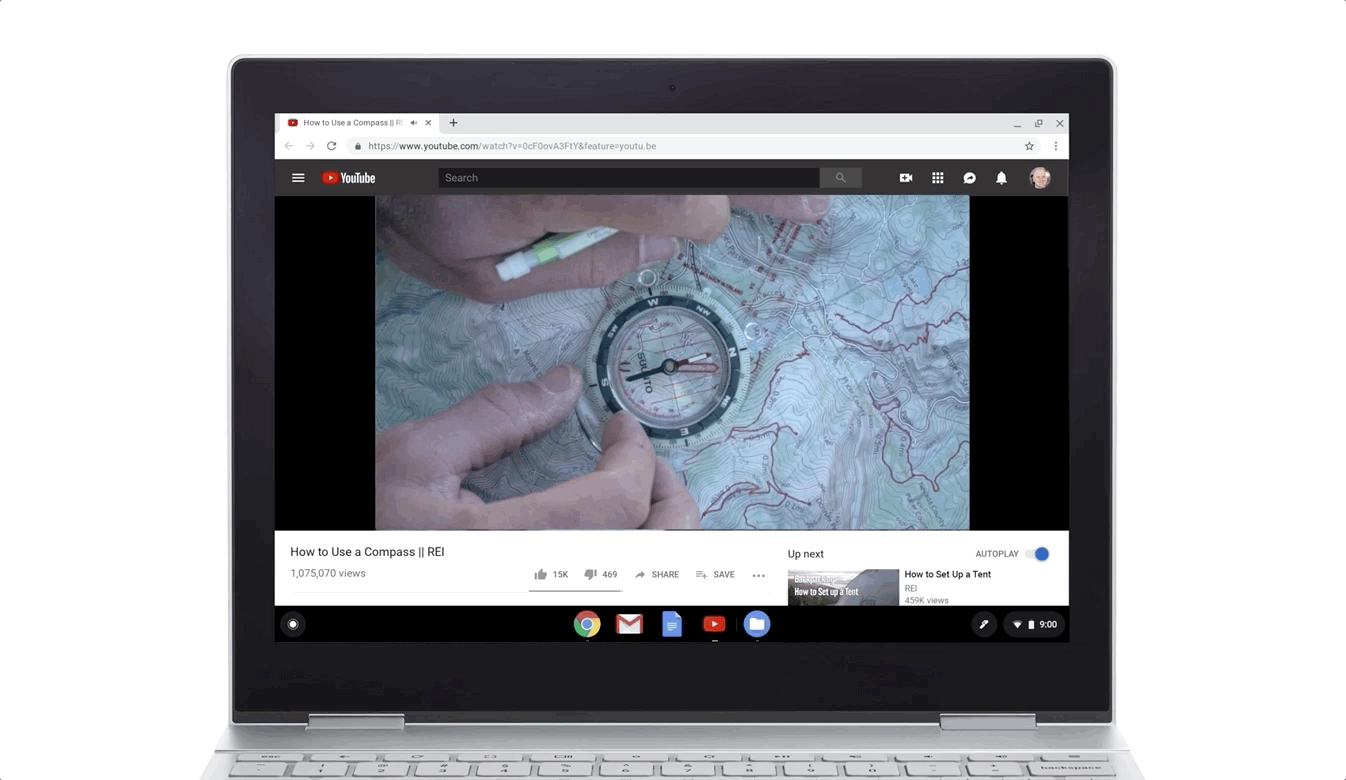 Laptop to Home Hub displaying How To Template for the REI compass