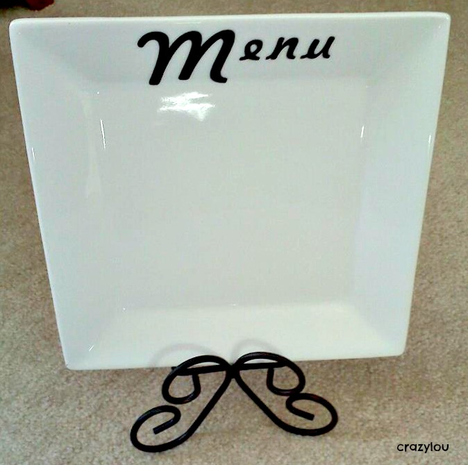 crazylou Quick Mother's Day Gift Idea {Dry Erase Menu Plate}