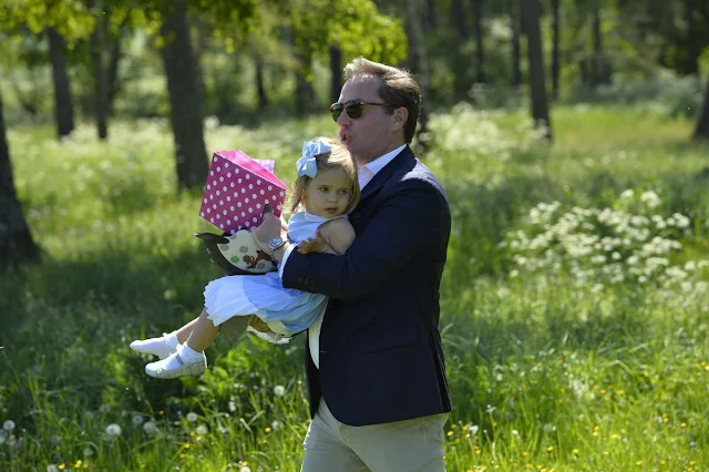 Princess Leonore, Princess Madeleine, Christopher O'Neill  is seen visiting the stables  in Gotland, Sweden. Duchess Leonore Livly Dress