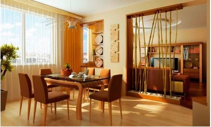 hacer una pared con bambu para separar ambientes, ideas para decorar la sala con bambu
