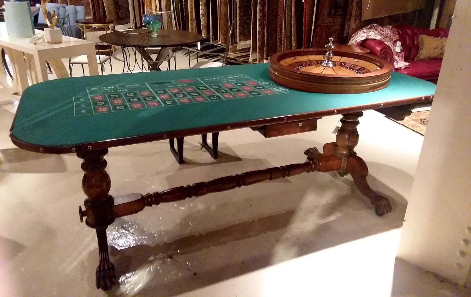 Antique Roulette Table Artifacts