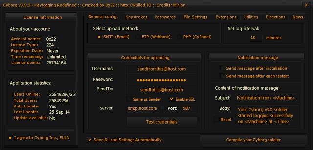 [ Keylogger ] Cyborg version 3.9.2 [Nulled.IO]