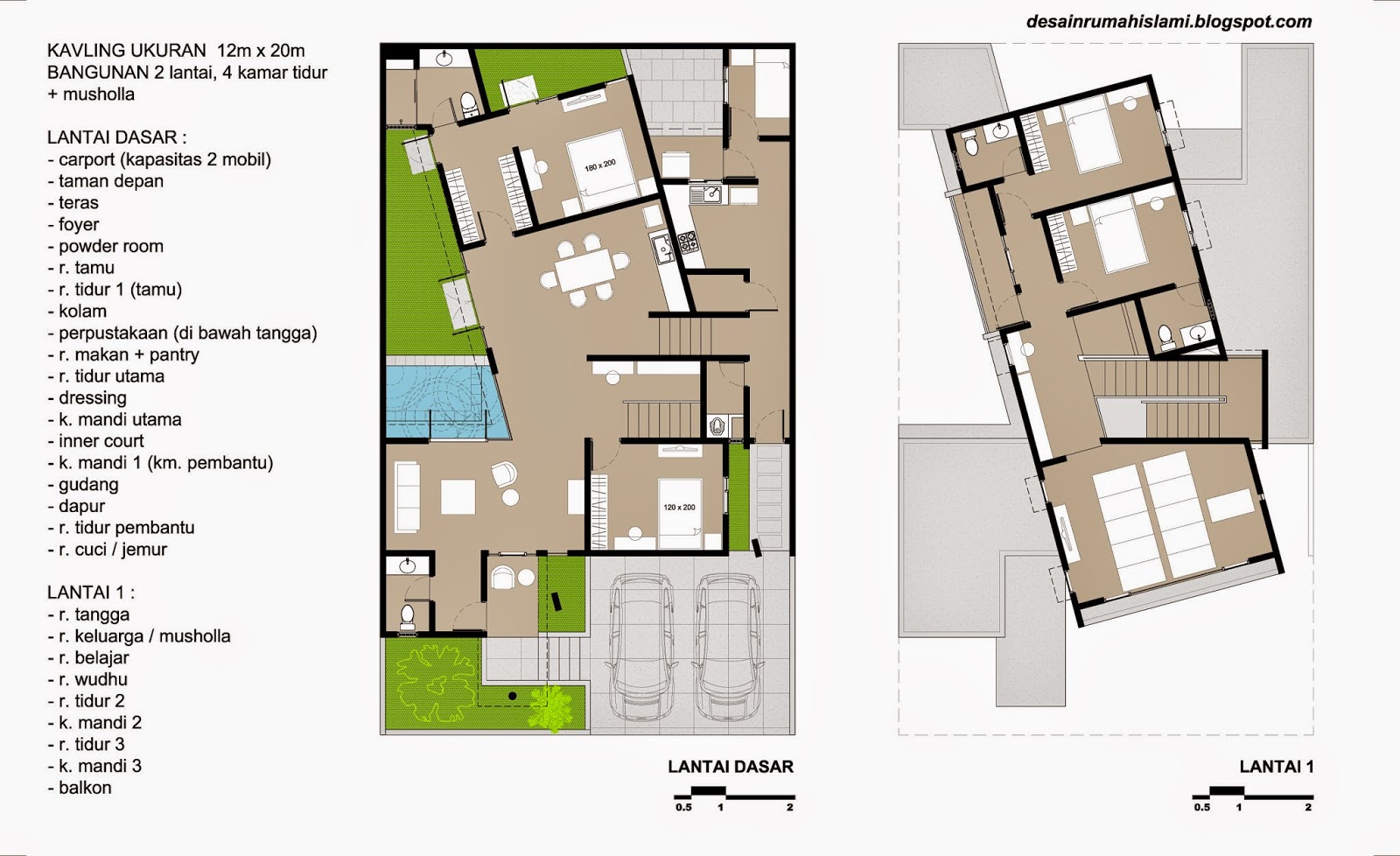 Desain Rumah 2 Lantai dengan 4 Kamar Tidur Musholla pada Desain Rumah 2 Lantai dengan 4 Kamar Tidur Musholla pada