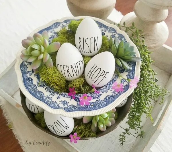 Rae Dunn inspired Easter eggs