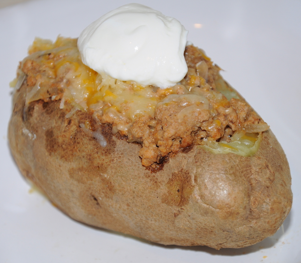 Mexican Beef Filled Potatoes