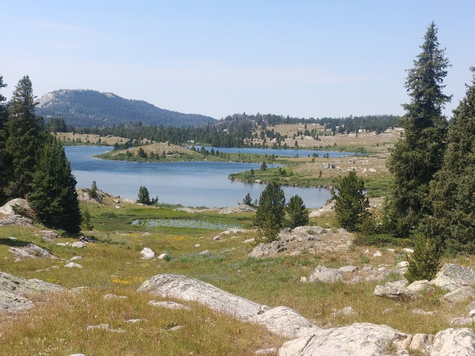 Laurent on the trail 31Juillet Pipestone Lake