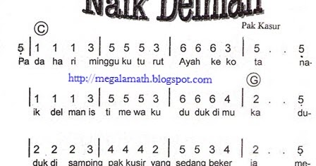 blog not angka dan not balok: Not Angka Lagu Naik Delman