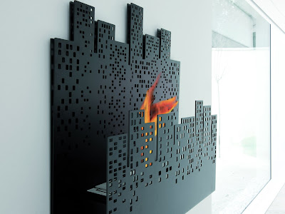 Nerone wall-mounted fireplace
