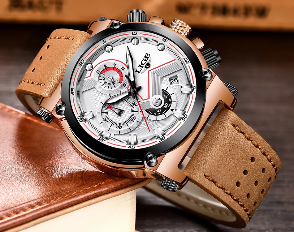 Reloje 2018 LIGE Men Watch Male Leather Automatic date Quartz Watches ...