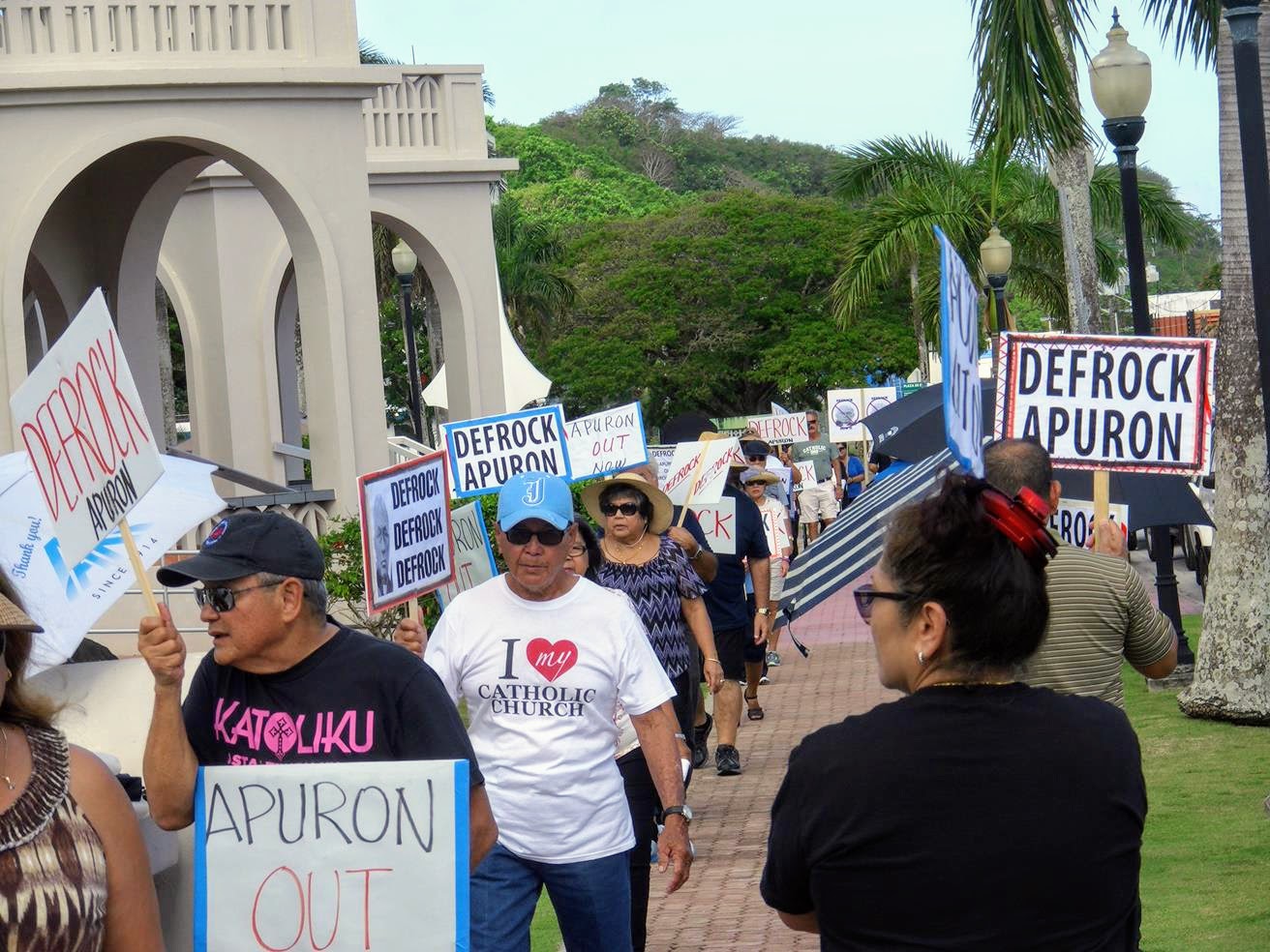 Image result for picketers on guam
