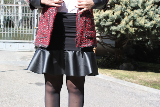 DIY falda con peplum de cuero
