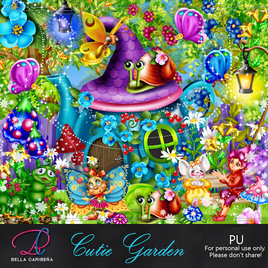 Cutie Garden, a fantasy, lovely kit, full of the most cuties elements you c...