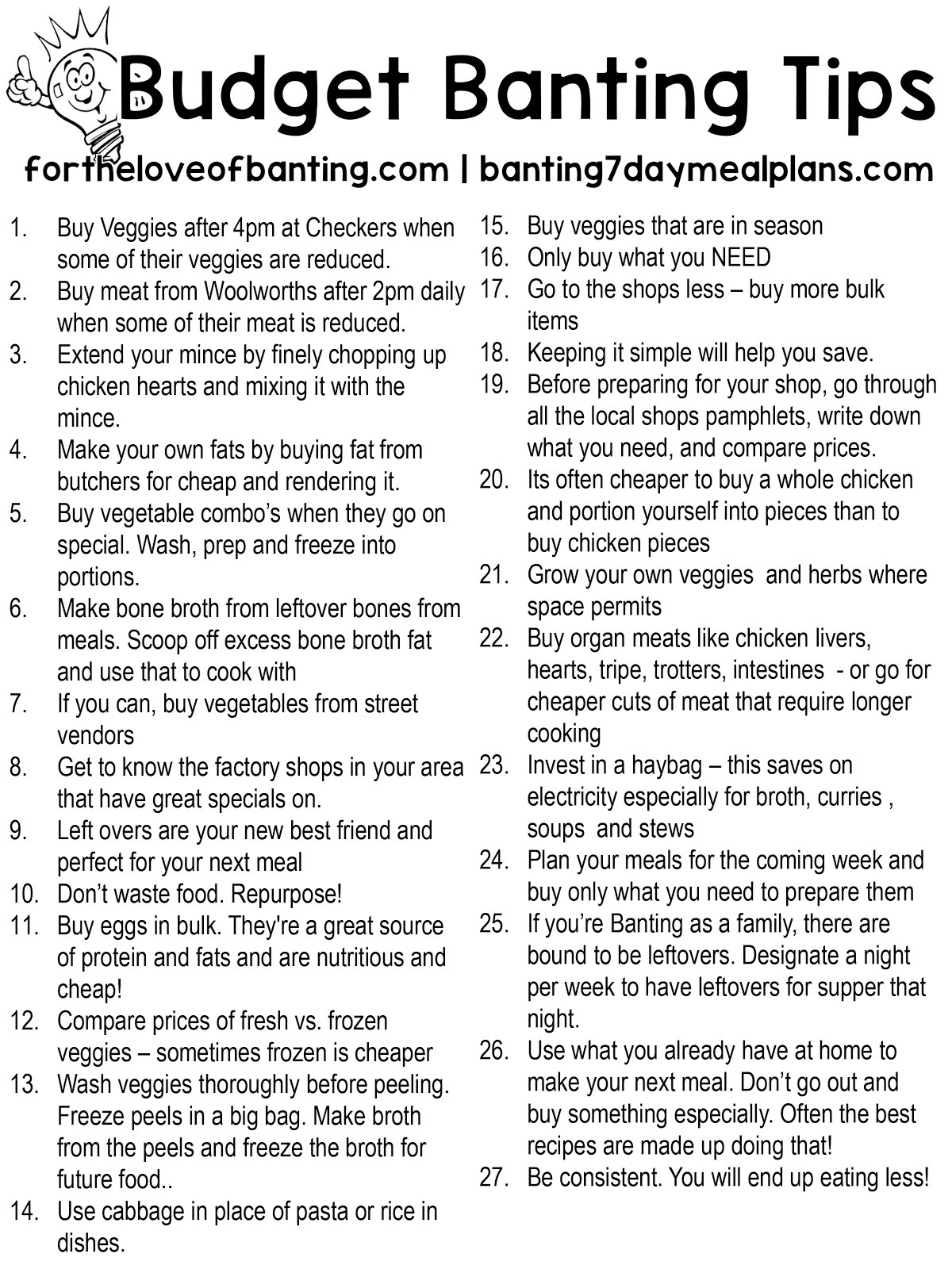 For The Love Of Banting Beginner Banting Budget Challenge Under R400