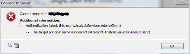 Jan D'Hondt: The Target Principal Name Is Incorrect While Trying To Connect  To Analysis Services Server