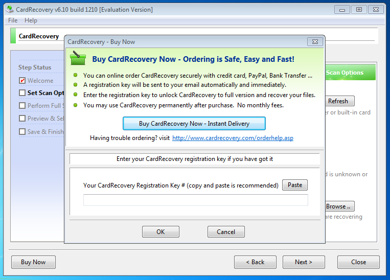 Card recovery registration key 6.10