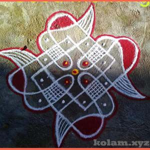 simple 4 dots rangoli kolam image