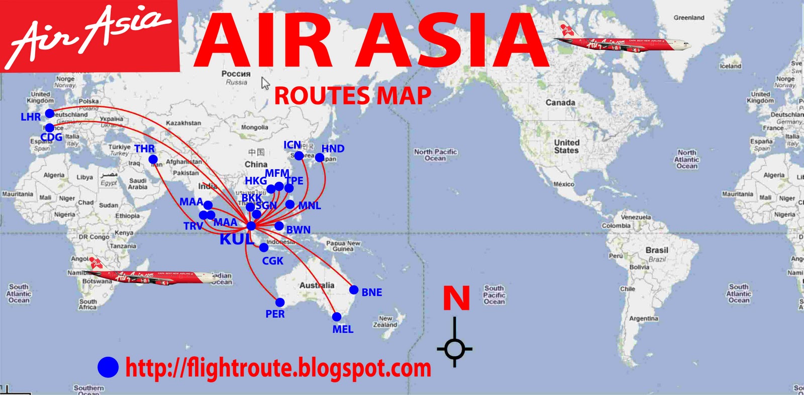 Air Asia Routes Map 