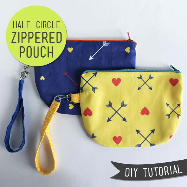 sewing projects half circle zipper pouch