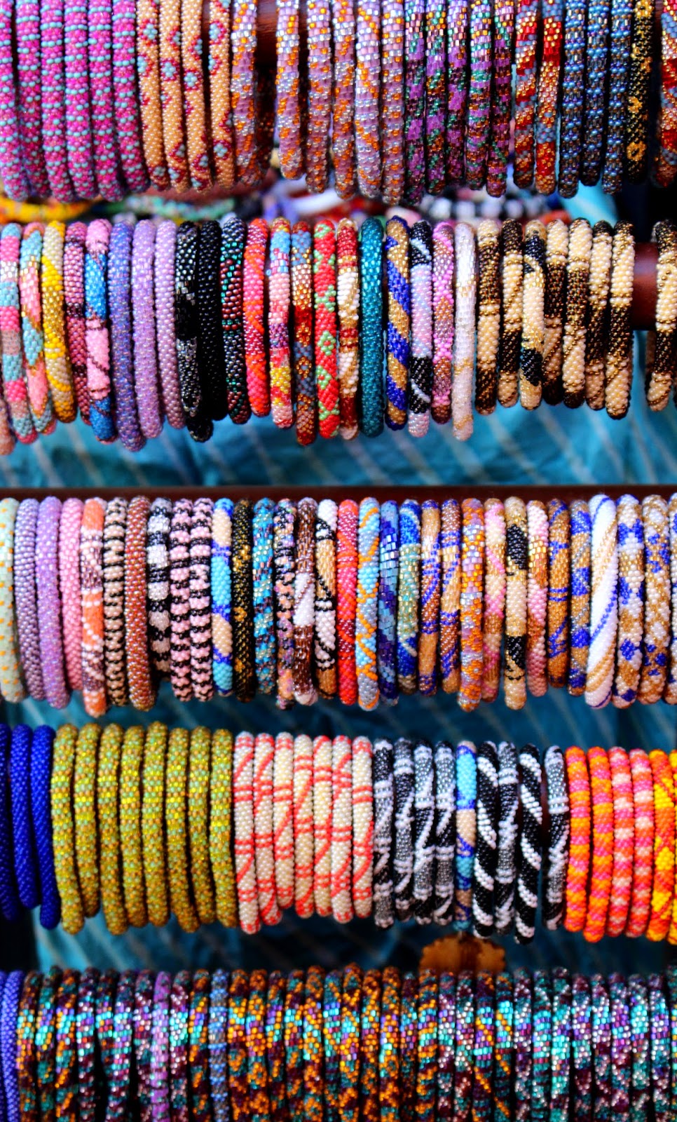 Lotus Sky glass bead bracelets, potay, hippie jewelry
