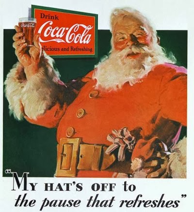 Primeira propaganda da Coca Cola com Papai-Noel em 1930.