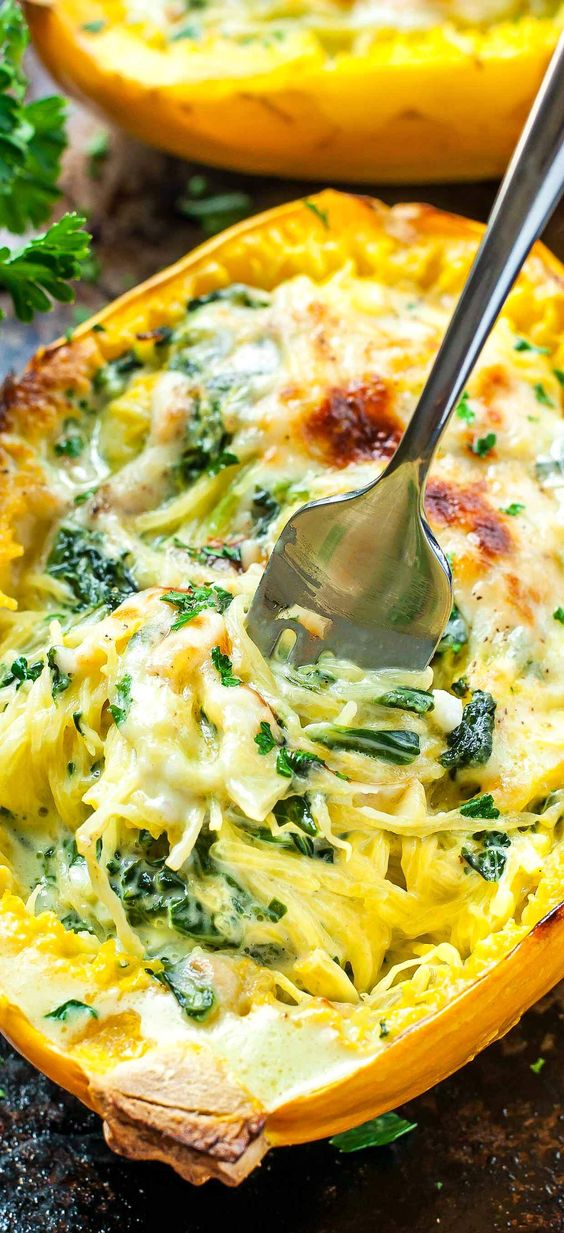 Cheesy Garlic Parmesan Spinach Spaghetti Squash Tastemade