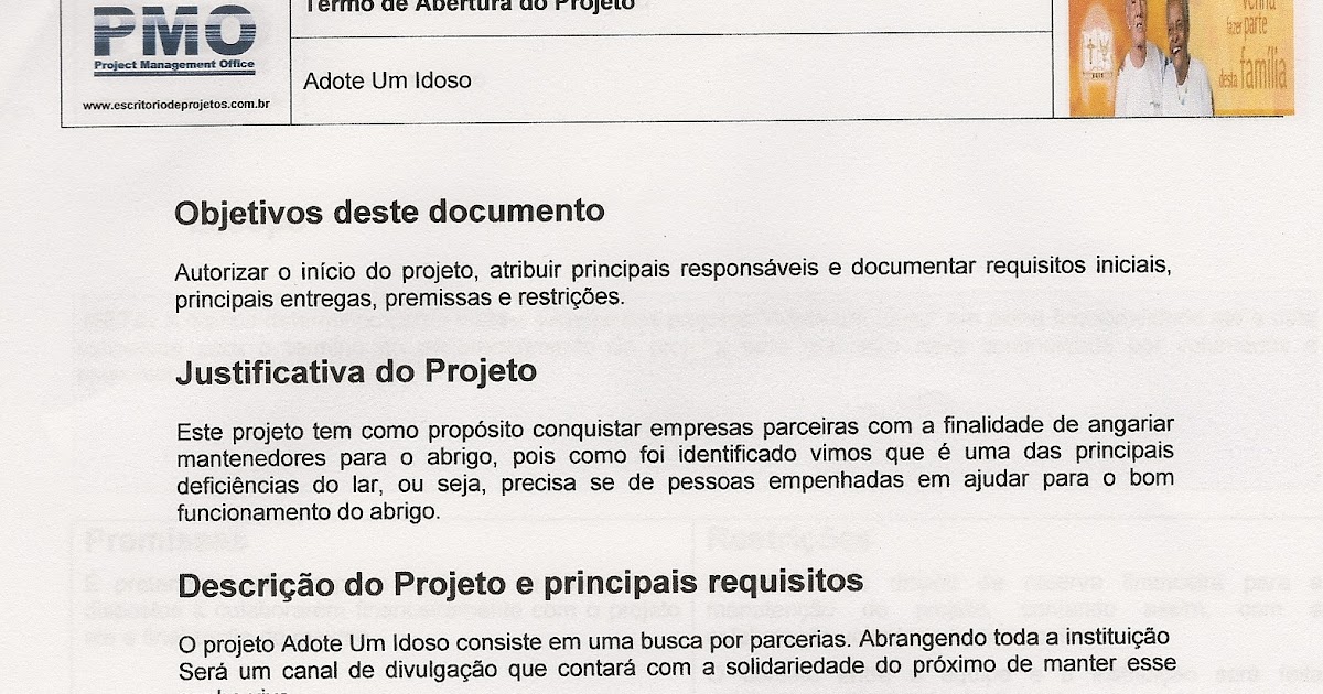 Termo De Abertura Do Projeto Tap Exemplo