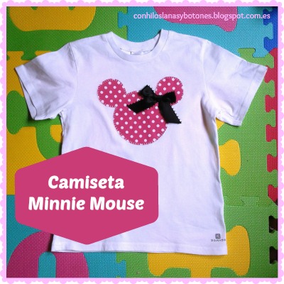 conhiloslanasybotones - camiseta con apliques de Minnie Mouse