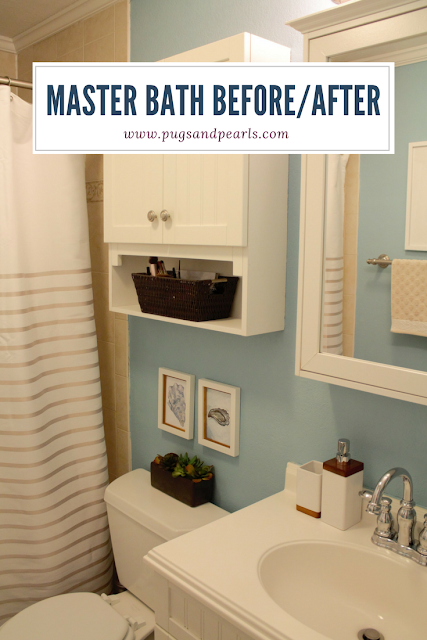 Master Bathroom Makeover (from brown to bright!)