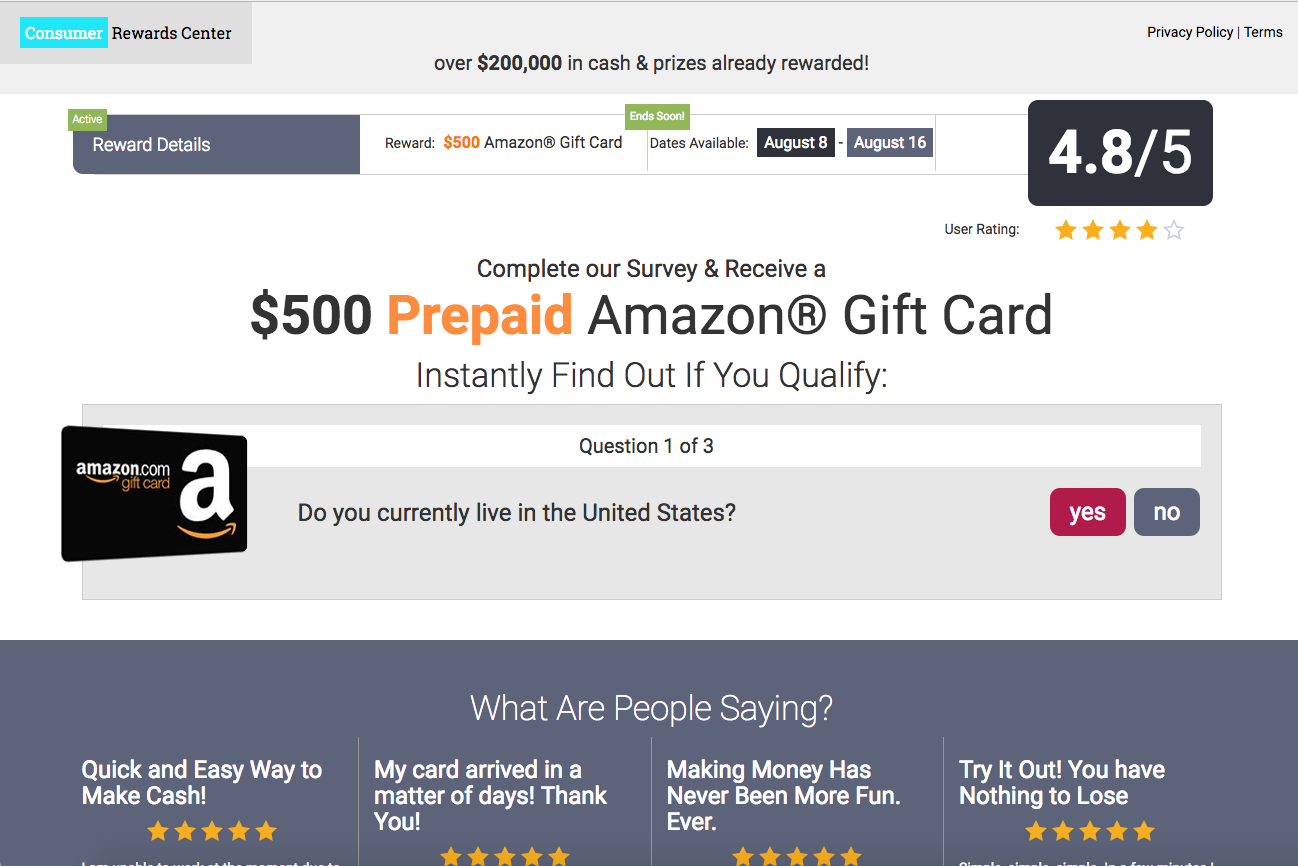 Complete our Survey & Receive a 500 Prepaid Amazon® Gift Card Best