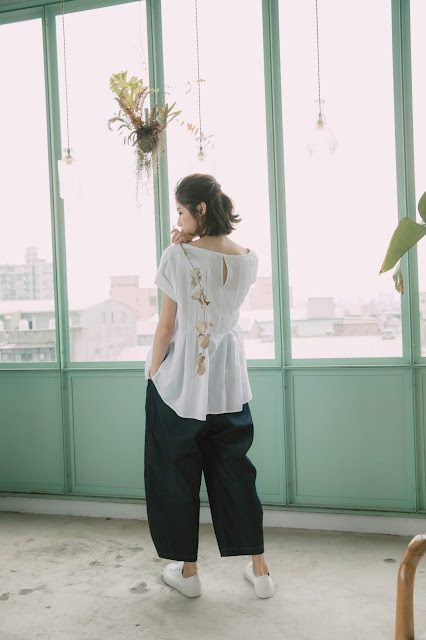 日光風景壓線寬管褲-宇宙銀河