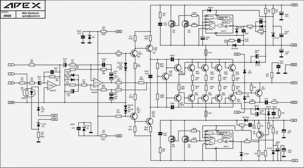 Amplifier Schematic Design: Apex H900