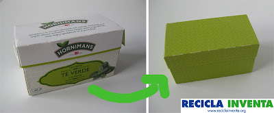 Reciclar una caja de té con Recicla Inventa