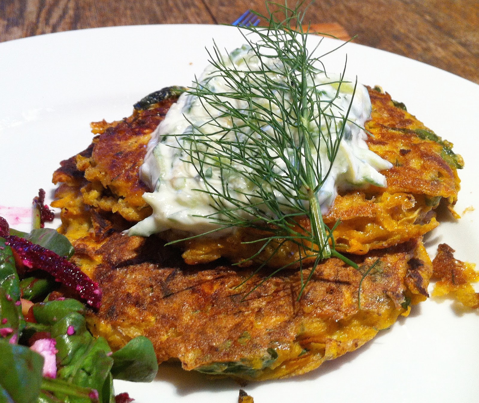 The Bliss Bar Pumpkin Fetta & Spinach Fritters