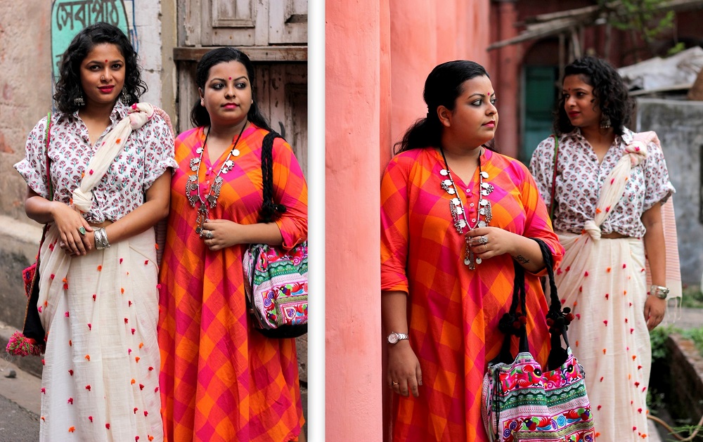 Two different styles for Bengali New Year (Nobo Borsho) with Kurta and Saree - LiveLaughDressupxStylePrism